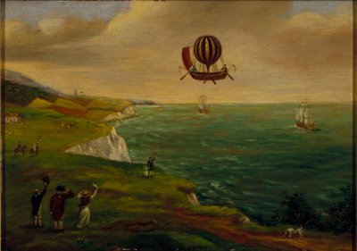 El Primer Cruce en Globo del Canal de la Mancha, 7 de enero de 1785, c.1785 de French School